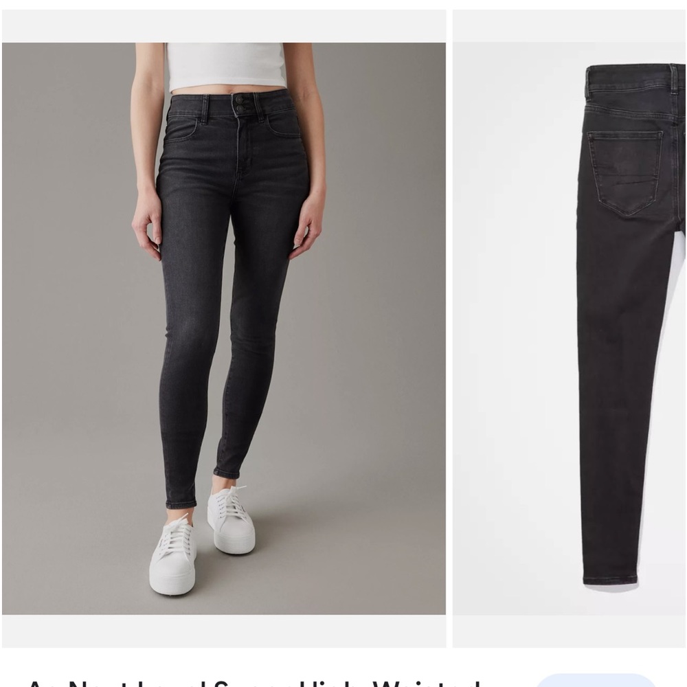 American Eagle Next Level Stretch Black High Waisted Skinny Jeans